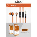 Wholesale KIKO K-100 HD Stereo Earphone Headset with Mic (K-100 Orange)